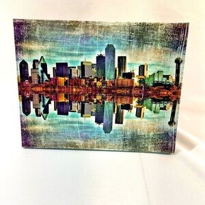Canvas Art Dallas Texas Skyline reflections